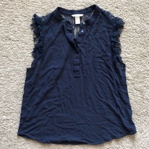 Navy lace tank top